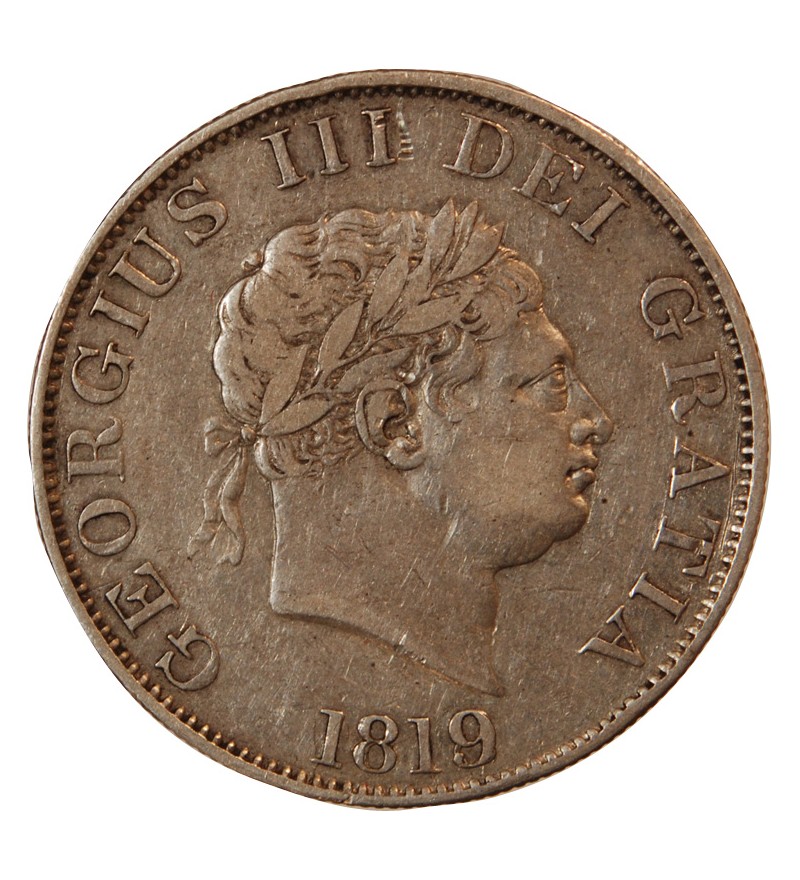 GRANDE-BRETAGNE, GEORGES III - 1/2 CROWN ARGENT 1819