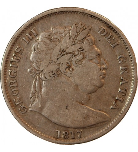 GRANDE-BRETAGNE, GEORGES III - 1/2 CROWN ARGENT 1817