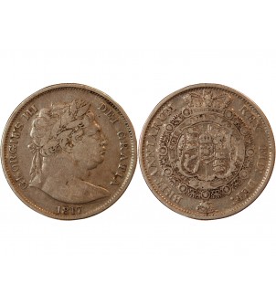 GRANDE-BRETAGNE, GEORGES III - 1/2 CROWN ARGENT 1817 2