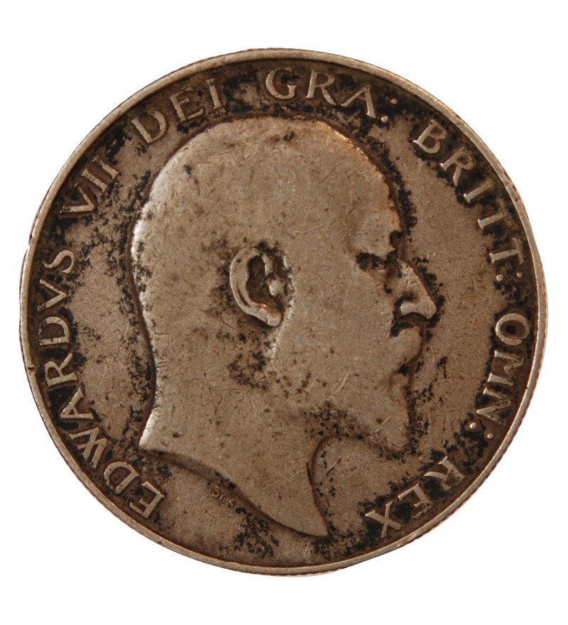 GRANDE-BRETAGNE, EDOUARD VII - 1/2 CROWN ARGENT 1910