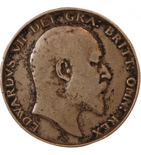 GRANDE-BRETAGNE, EDOUARD VII - 1/2 CROWN ARGENT 1910