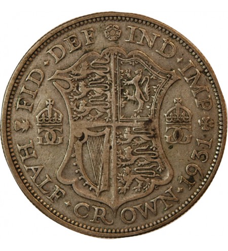 GRANDE-BRETAGNE, GEORGES V - 1/2 CROWN ARGENT 1931