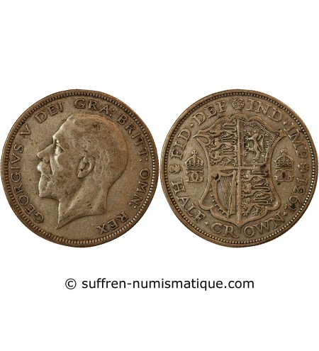 GRANDE-BRETAGNE, GEORGES V - 1/2 CROWN ARGENT 1931