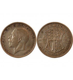 GRANDE-BRETAGNE, GEORGES V - 1/2 CROWN ARGENT 1934 2