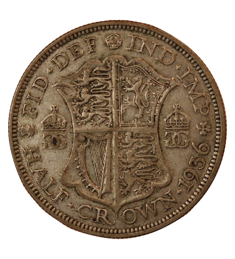 GRANDE-BRETAGNE, GEORGES V - 1/2 CROWN ARGENT 1934