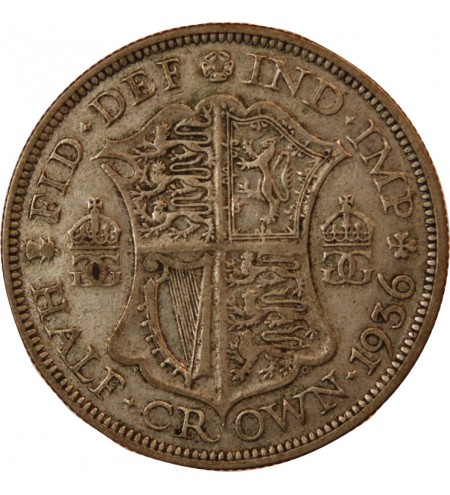 GRANDE-BRETAGNE, GEORGES V - 1/2 CROWN ARGENT 1934