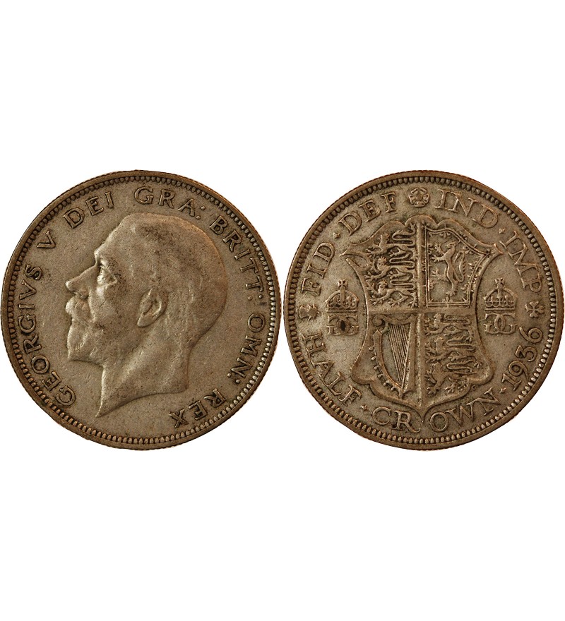 GRANDE-BRETAGNE, GEORGES V - 1/2 CROWN ARGENT 1934