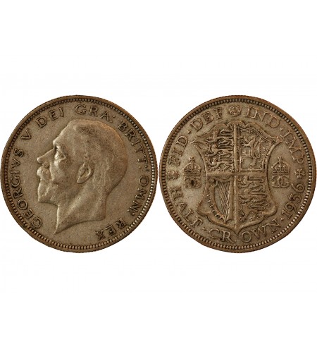 GRANDE-BRETAGNE, GEORGES V - 1/2 CROWN ARGENT 1934