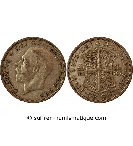 GRANDE-BRETAGNE, GEORGES V - 1/2 CROWN ARGENT 1934