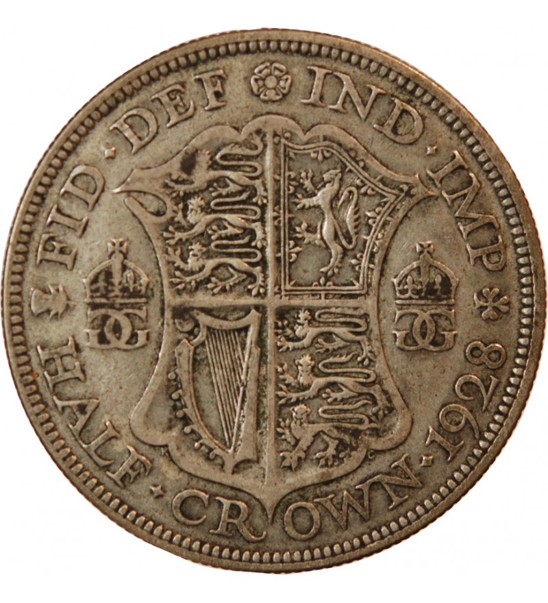 GRANDE-BRETAGNE, GEORGES V - 1/2 CROWN ARGENT 1928