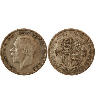 GRANDE-BRETAGNE, GEORGES V - 1/2 CROWN ARGENT 1928 2