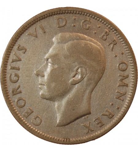 GRANDE-BRETAGNE, GEORGES VI - 1/2 CROWN ARGENT 1939