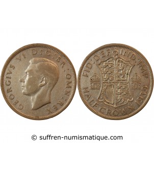 GRANDE-BRETAGNE, GEORGES VI - 1/2 CROWN ARGENT 1939