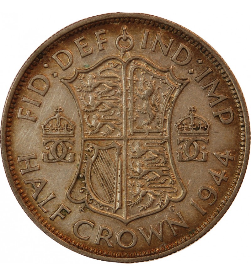 GRANDE-BRETAGNE, GEORGES VI - 1/2 CROWN ARGENT 1944
