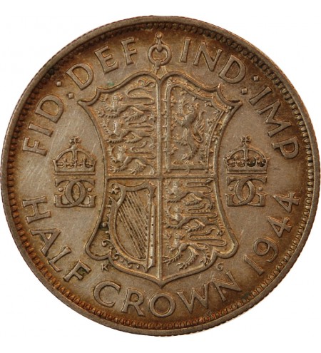 GRANDE-BRETAGNE, GEORGES VI - 1/2 CROWN ARGENT 1944