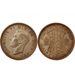 GRANDE-BRETAGNE, GEORGES VI - 1/2 CROWN ARGENT 1944 2
