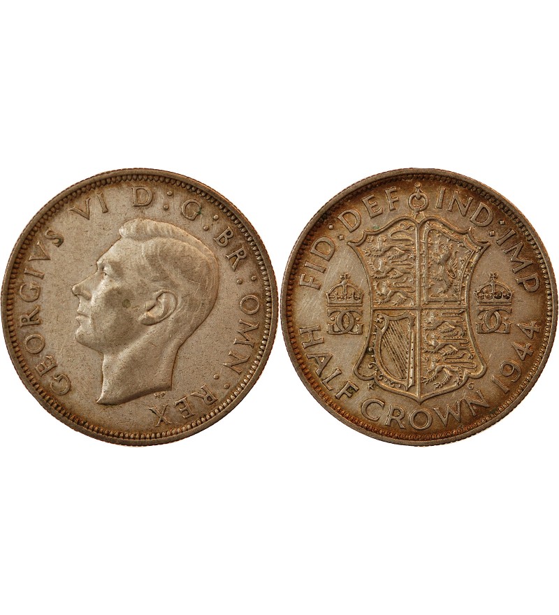 GRANDE-BRETAGNE, GEORGES VI - 1/2 CROWN ARGENT 1944