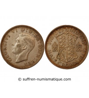 GRANDE-BRETAGNE, GEORGES VI - 1/2 CROWN ARGENT 1944