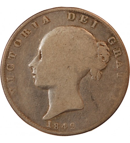 GRANDE-BRETAGNE, VICTORIA - 1/2 CROWN ARGENT 1842