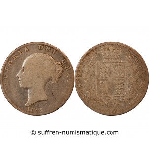 GRANDE-BRETAGNE, VICTORIA - 1/2 CROWN ARGENT 1842