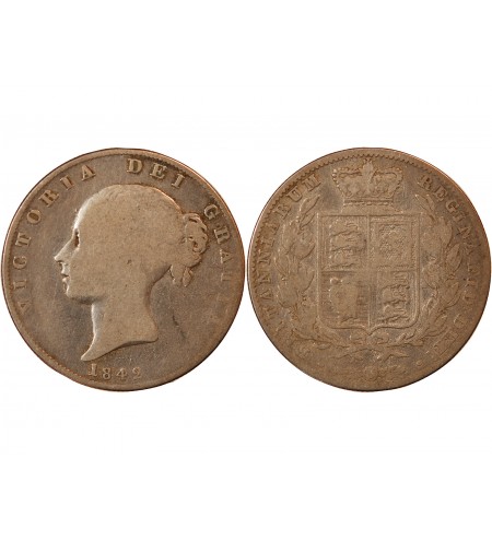 GRANDE-BRETAGNE, VICTORIA - 1/2 CROWN ARGENT 1842