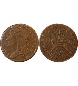 IRLANDE, JAMES II - 12 PENCE AUGUST 1689 2