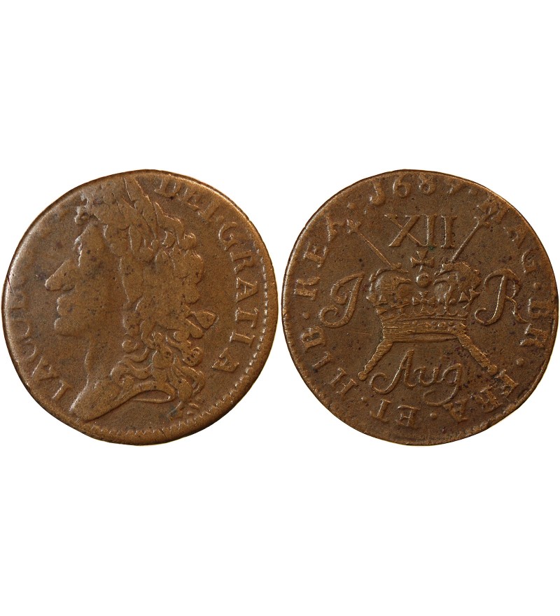 IRLANDE, JAMES II - 12 PENCE AUGUST 1689