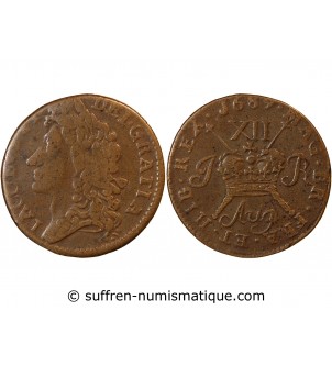 IRLANDE, JAMES II - 12 PENCE AUGUST 1689