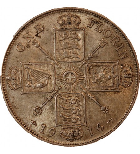 GRANDE-BRETAGNE, GEORGES V - FLORIN ARGENT 1916