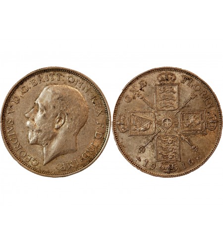 GRANDE-BRETAGNE, GEORGES V - FLORIN ARGENT 1916