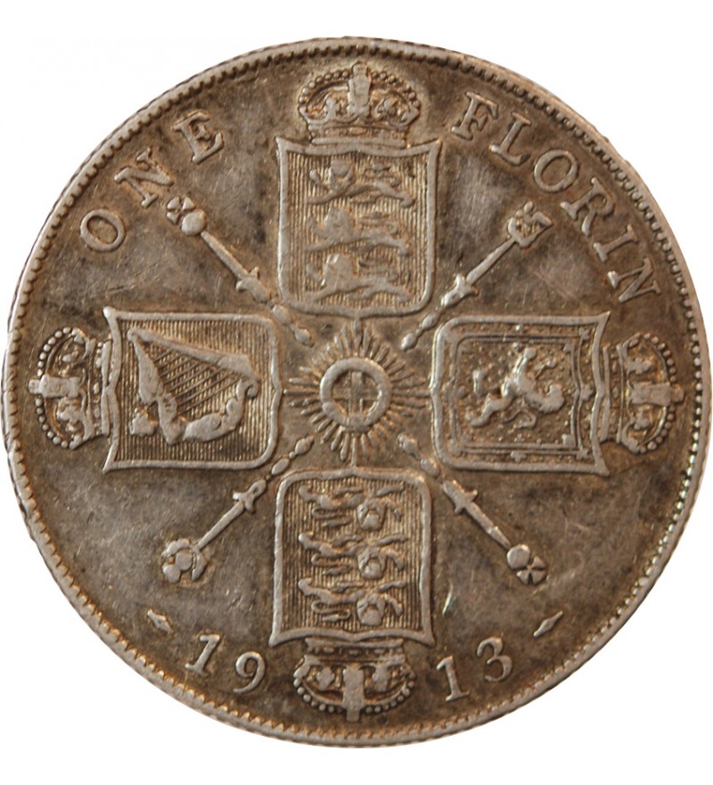 GRANDE-BRETAGNE, GEORGES V - FLORIN ARGENT 1913
