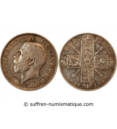 GRANDE-BRETAGNE, GEORGES V - FLORIN ARGENT 1913