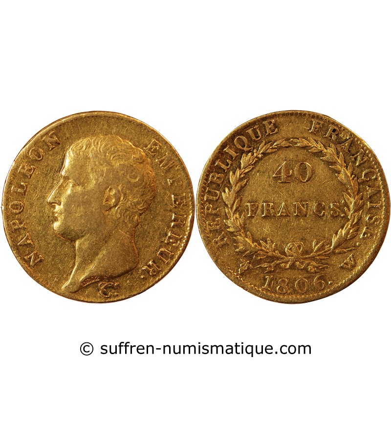 NAPOLEON Ier﻿ - 40 FRANCS OR 1806 W LILLE