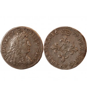 LOUIS XIV﻿ - 4 SOLS DITS DES TRAITANTS 1677 PARIS 2