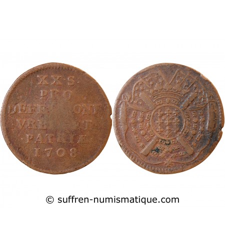 FLANDRE, SIEGE DE LILLE - 20 SOLS 1708