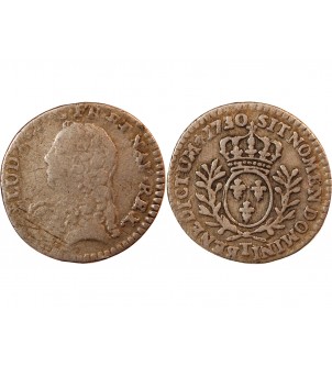 LOUIS XV﻿ - 1/20 ECU AUX BRANCHES D'OLIVIER 1730 NANTES 2