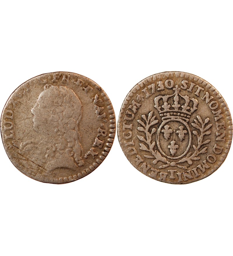 LOUIS XV﻿ - 1/20 ECU AUX BRANCHES D'OLIVIER 1730 NANTES