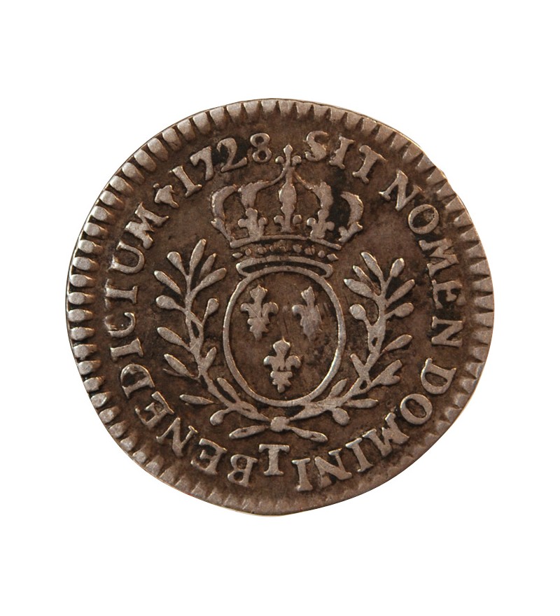 LOUIS XV﻿ - 1/20 ECU AUX BRANCHES D'OLIVIER 1728 NANTES