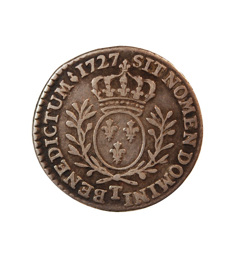 LOUIS XV﻿ - 1/20 ECU AUX BRANCHES D'OLIVIER 1727 NANTES
