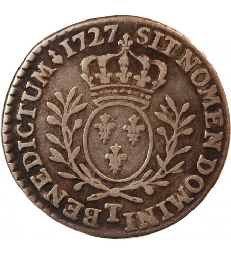 LOUIS XV﻿ - 1/20 ECU AUX BRANCHES D'OLIVIER 1727 NANTES