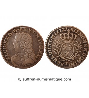 LOUIS XV﻿ - 1/20 ECU AUX BRANCHES D'OLIVIER 1727 NANTES