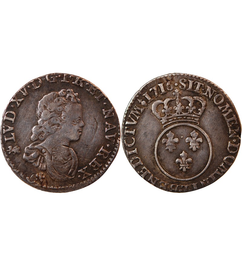 LOUIS XV﻿ - 1/10 ECU VERTUGADIN 1716 NANTES