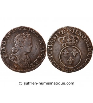 LOUIS XV﻿ - 1/10 ECU VERTUGADIN 1716 NANTES