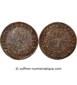 LOUIS XV﻿ - 1/10 ECU AUX BRANCHES D'OLIVIER 1728 NANTES
