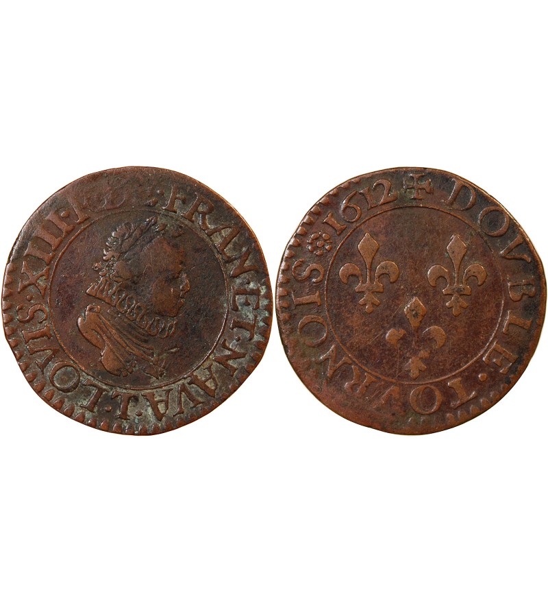 LOUIS XIII - DOUBLE TOURNOIS 1612 NANTES