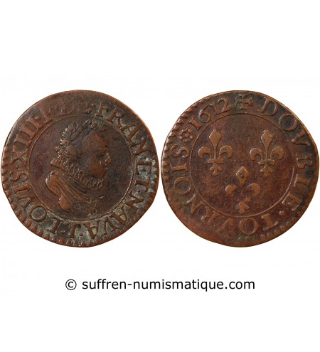 LOUIS XIII - DOUBLE TOURNOIS 1612 NANTES