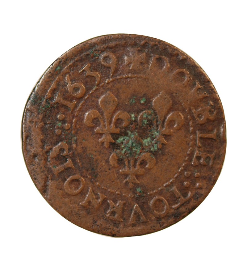 LOUIS XIII - DOUBLE TOURNOIS 1639 H LA ROCHELLE
