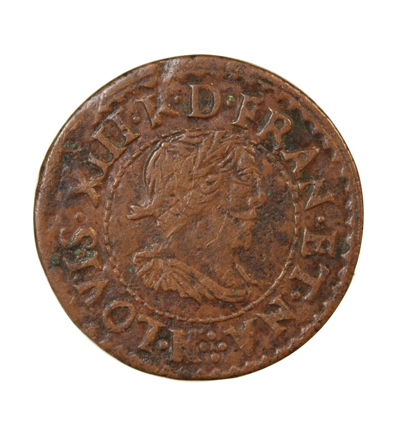 LOUIS XIII - DOUBLE TOURNOIS 1639 H LA ROCHELLE
