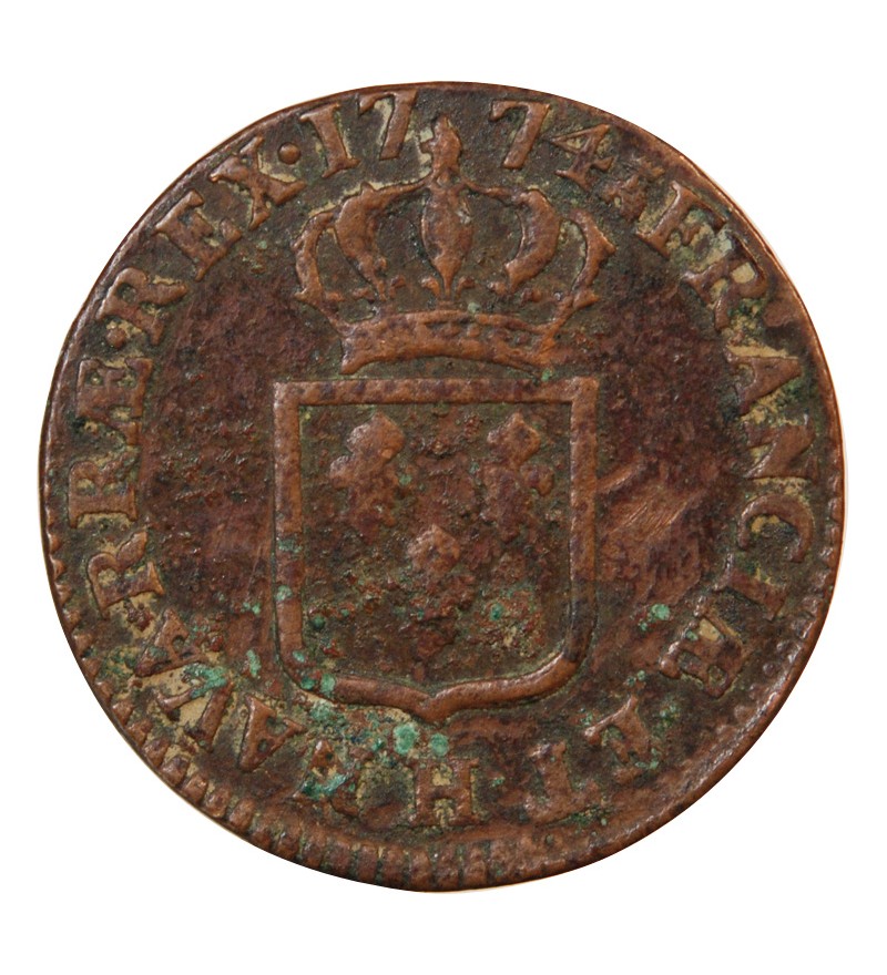 LOUIS XV﻿ - SOL A LA VIEILLE TÊTE 1774 H LA ROCHELLE