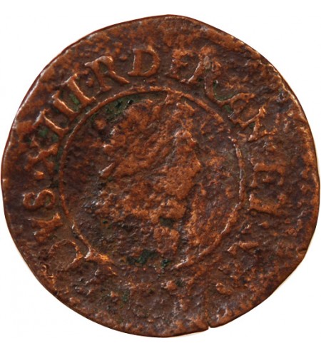 LOUIS XIII - DENIER TOURNOIS 1613 T NANTES - Rare